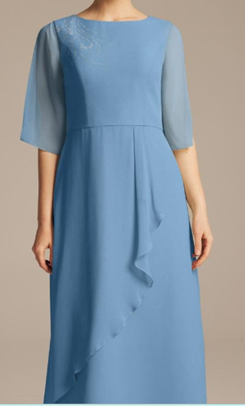 AW BRIDAL 6 S dusty blue Tanya mother of bride formal party midi dress new b23